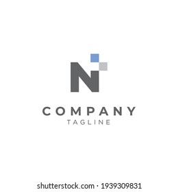 A logo with the initials letter N  modern and sophisticated 