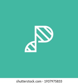A logo with the initials of the letter P, modern and professional medical design