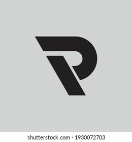 Logo with the initials letter P, upper case black monogram