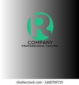 Logo with the initials letter R large