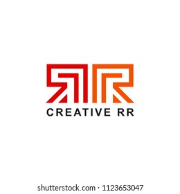 logo initials the letter RR, with the concept of a simple line and look elegant