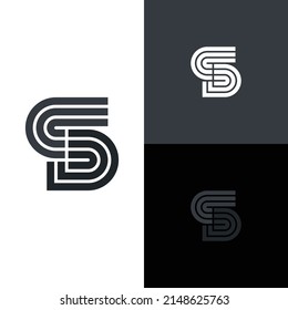 Letra de logotipo SD. logotipo en monograma moderno y limpio de estilo
