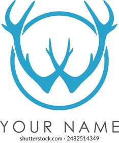 Logo with the initials of the letter W and deer antlers