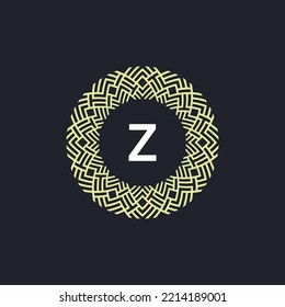 logo initials letter Z. logo emblem circle elegant and organic. round pattern ornament