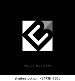 Logo with initials letters BC CB box and arrow