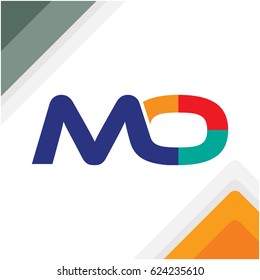 Logo initials letters with linked concepts in combination of letter M & O
