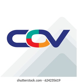 Logo initials letters with linked concepts in combination of letter C & O & V