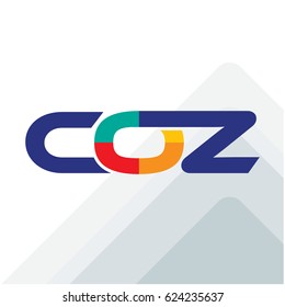 Logo initials letters with linked concepts in combination of letter C & O & Z