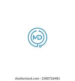 logo initials MD blue element vector technology