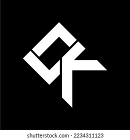 logo with the initials o and k in black and white, suitable for companies that emphasize simplicity and luxury