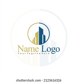 Logo Initials O Simple Vector Building Shape. Modern Real Estate Company Logo Design. General Contractor And Commercial Office Property Business Logo.