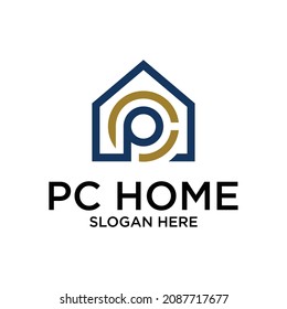 Logo Initials P C Forms A House