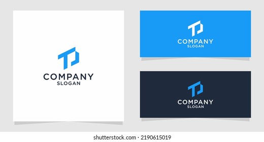 iniciales del logotipo letra tp simple