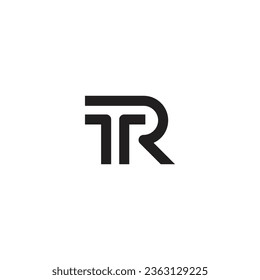 Iniciales del logotipo Línea de letras TR con fondo blanco