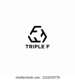 iniciales del logotipo vector de diseño triple F