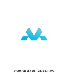 logo initials VM design icon technology vector