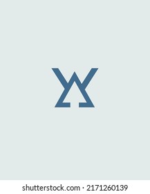 Logo initials W and A and arrow symbol in negative space
