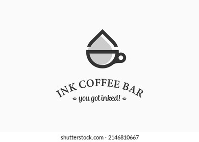 Logo ink drop coffee bar vintage modern