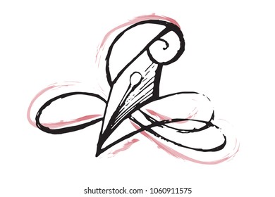 Logo of ink pen, emblem, icon, design. Isolated on white background, vector illustration