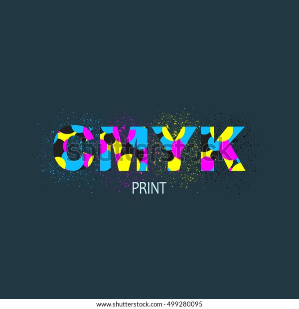 Logo Ink Splashes Elements Cmyk Color: vector de stock (libre de ...