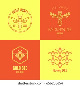 Logo with insect. Badge Bee for corporate identity