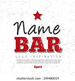 Logo inspiration for bar or pub on white grunge background