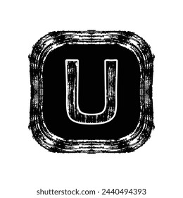 logo inspiration and frame grunge brush on letter 