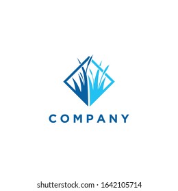 Logo inspiration: grass combined with rectangles. This logo is suitable for business, cleanliness etc.