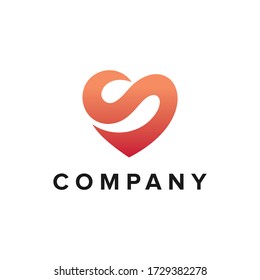 logo inspiration: a heart logo combined with the letter S. logo is suitable for business companies, technology, etc....