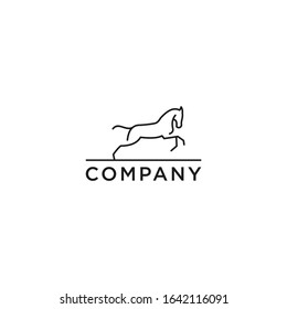 Logo inspiration: a horse that is jumping that looks elegant using lines. This logo is suitable for business, technology, animals etc.