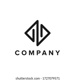 Logo inspiration: Initial logo that looks elegant. The logo is suitable for business companies, technology, etc.