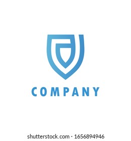 inspiración del logotipo: iniciales D combinadas con el escudo. Este logotipo es adecuado para empresas, tecnología, etc.