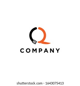 logo inspiration: the initials letters C and Q are combined with kitchen utensils. The logo is suitable for business companies, restaurants, kitchens etc.