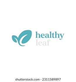 Logo inspiration with leaf icon like raising hand  fit