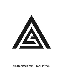 logo inspiration: the letter A combined with the letter S in an elegant triangle, the logo is suitable for business 