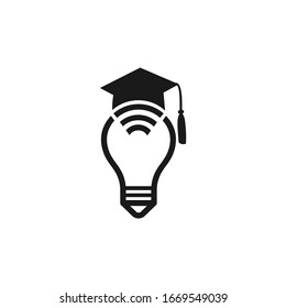 Logo inspiration: lights that are combined with an elegant bachelor hat. The logo is suitable for business companies, education etc.