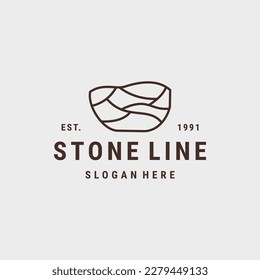 logo inspiration with stone element. Interior furniture design template .