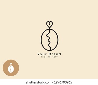 logo inspiration: two people kissing and forming coffee beans, which means for a romantic date.suitable for the needs of your coffe shop or a restaurant,etc.