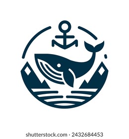 logo inspiration from whales, anchors, and mountains for nautical symbols or logo