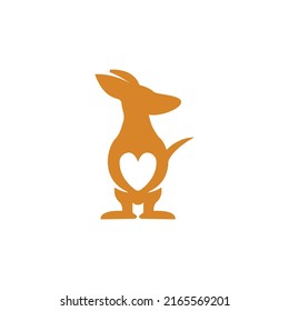 logo inspired by combining heart shape with kangaroo