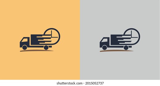 The logo is inspired by a delivery truck with a clock icon, meaning always on time, this logo is perfect for shipping companies, food, and other delivery services.