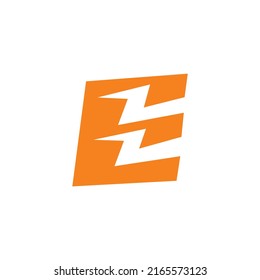logotipo inspirado en letra e y símbolo eléctrico