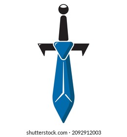 Logo is inspired by the letter T, a sword and a tie combined into one. This logo design is packaged in a simple.