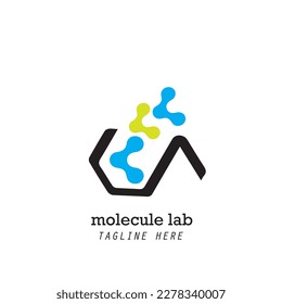 a logo inspired by molecule symbol for healthcare or medical company purpose