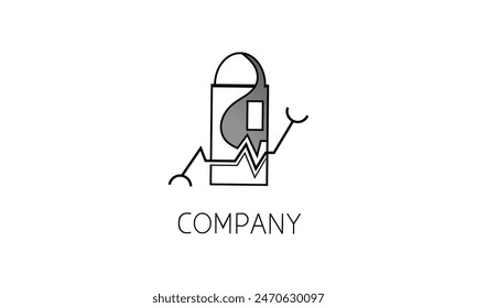 Logo inspiriert von Robotern und Batterien