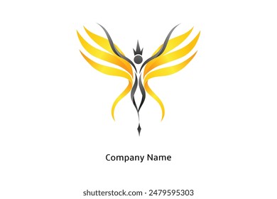 a logo inspired by a very beautiful winged angel