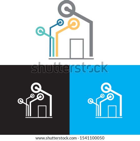 logo inteligence home design vector