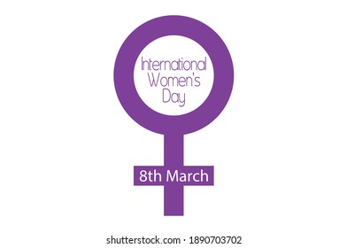 logo for international women's day on march 8. With violet letters