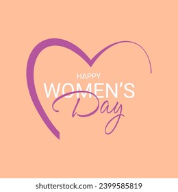 Logo for International Women's Day.8 March.Banner with the color of the year Peach Fuzz.