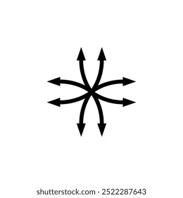 Logo of intersecting crossed double arrows. Vector illustration.